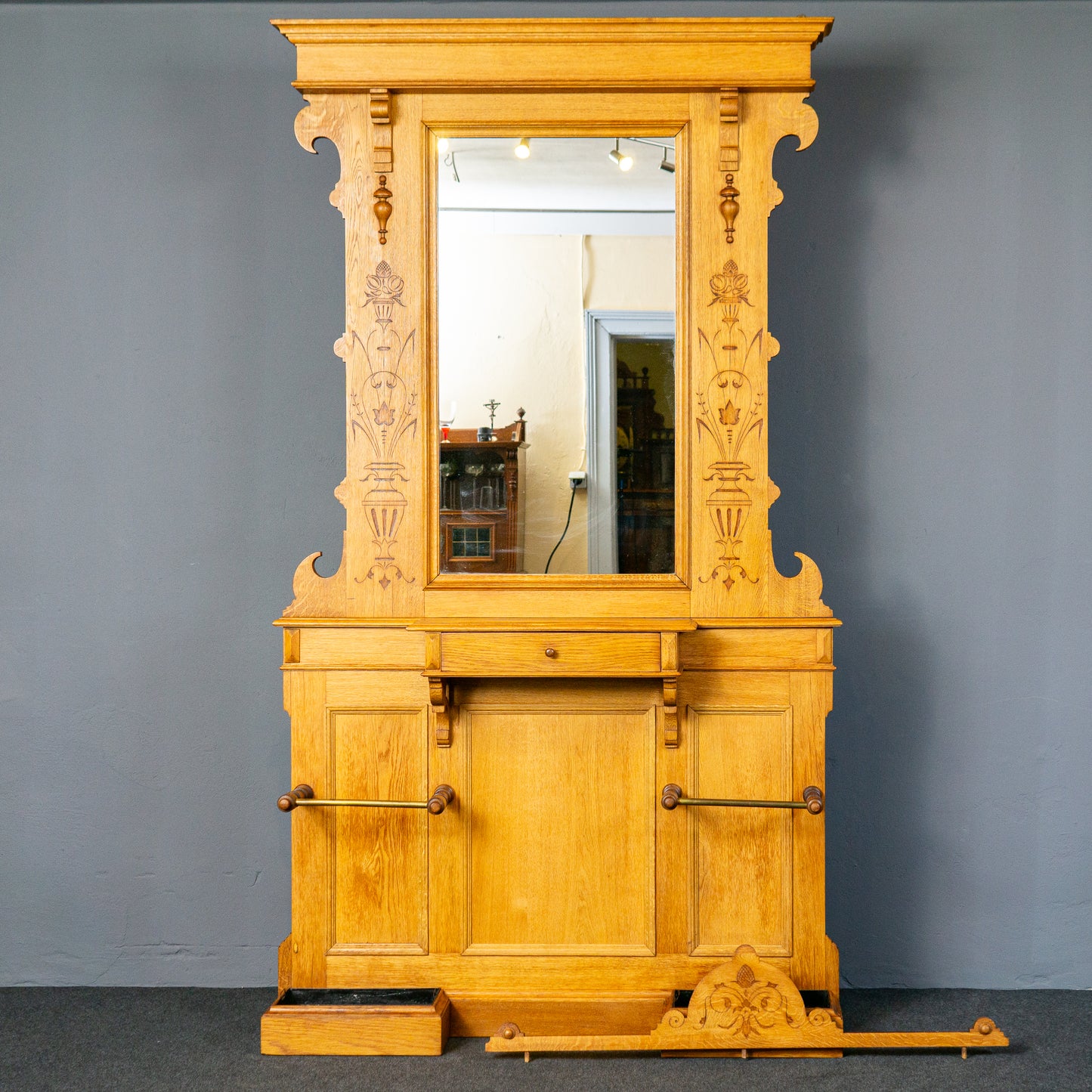 Garderobe Vintage Spiegel Flur Schrank Alt Kommode Antik MÖBLINGER 2412_1807