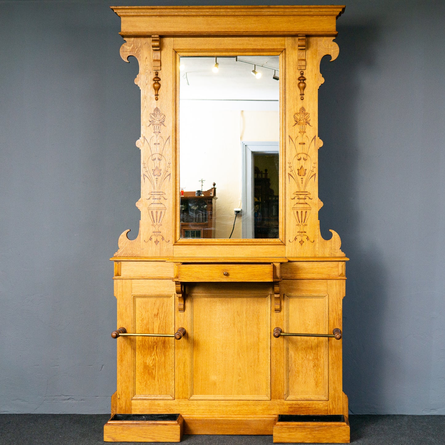 Garderobe Vintage Spiegel Flur Schrank Alt Kommode Antik MÖBLINGER 2412_1807