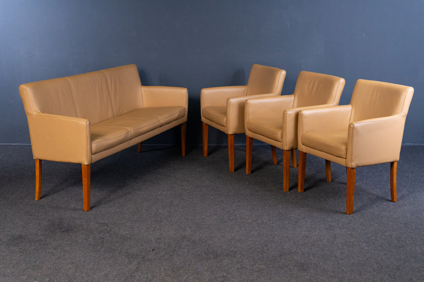 Garnitur Sofa Couch Lounge Sitz Sessel Tisch Vintage 2405_2701