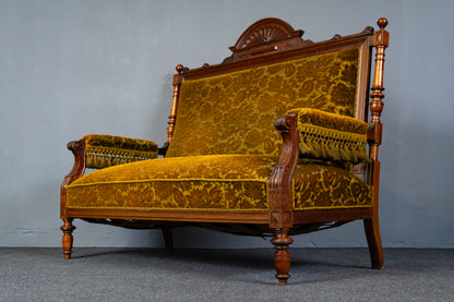 Elegante Gründerzeit Sofagarnitur im Originalzustand, zweite Hälfte des 19.Jahrhunderts - Sessel Sofa Alt Antik MÖBLINGER