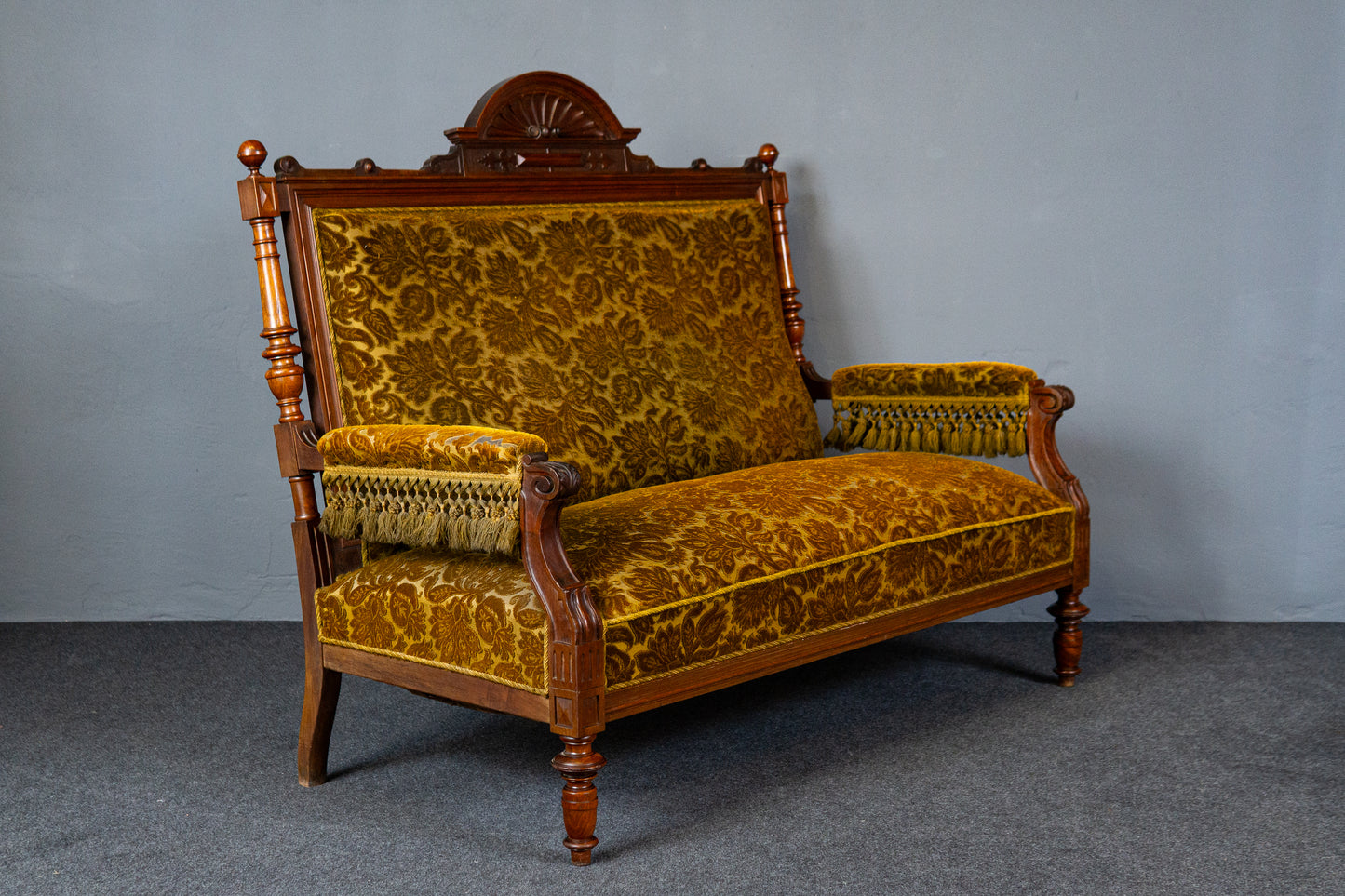 Elegante Gründerzeit Sofagarnitur im Originalzustand, zweite Hälfte des 19.Jahrhunderts - Sessel Sofa Alt Antik MÖBLINGER