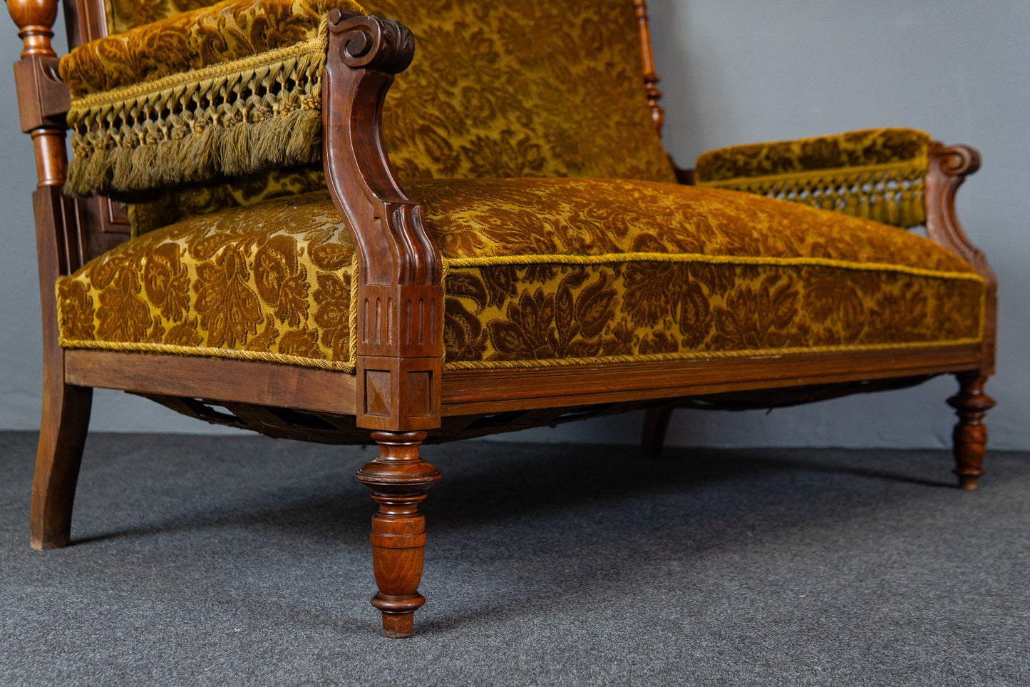 Elegante Gründerzeit Sofagarnitur im Originalzustand, zweite Hälfte des 19.Jahrhunderts - Sessel Sofa Alt Antik MÖBLINGER