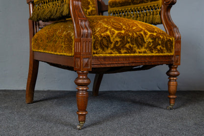 Elegante Gründerzeit Sofagarnitur im Originalzustand, zweite Hälfte des 19.Jahrhunderts - Sessel Sofa Alt Antik MÖBLINGER