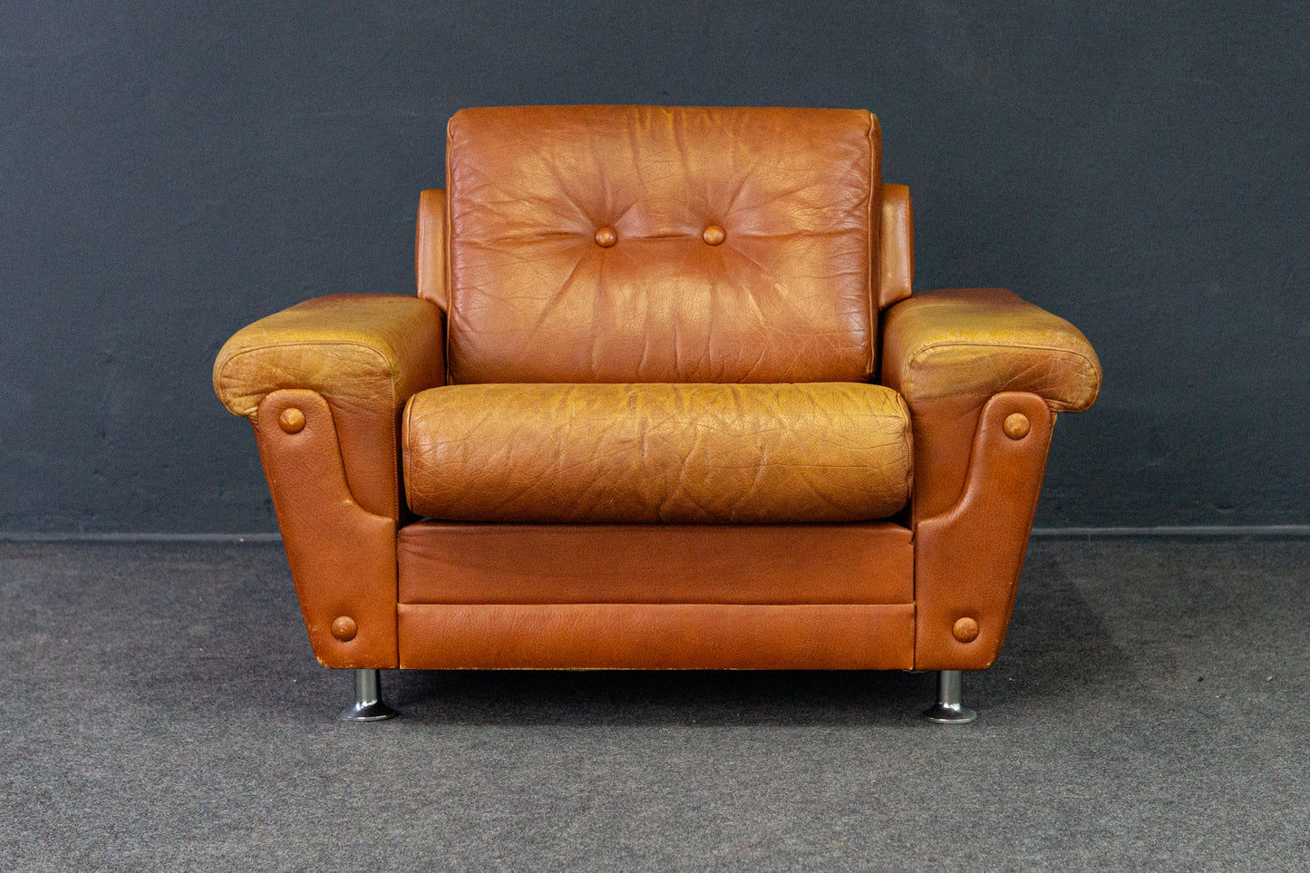 Sessel Leder Armchair Stuhl Lounge Loungechair Vintage 2204_2101_Sessel