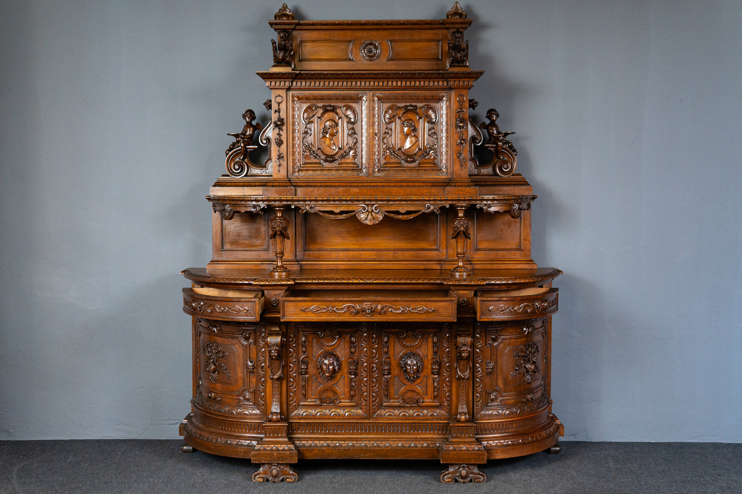 Antik Buffet Anrichte Schrank Regal Vintage Kommode MÖBLINGER 2501_1604