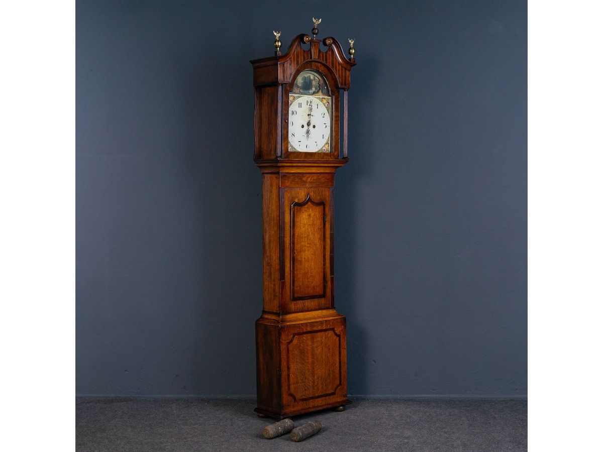 Antik Engl. Standuhr Gong Clock Zeit Time Uhr Kasten Alt 2308_2302