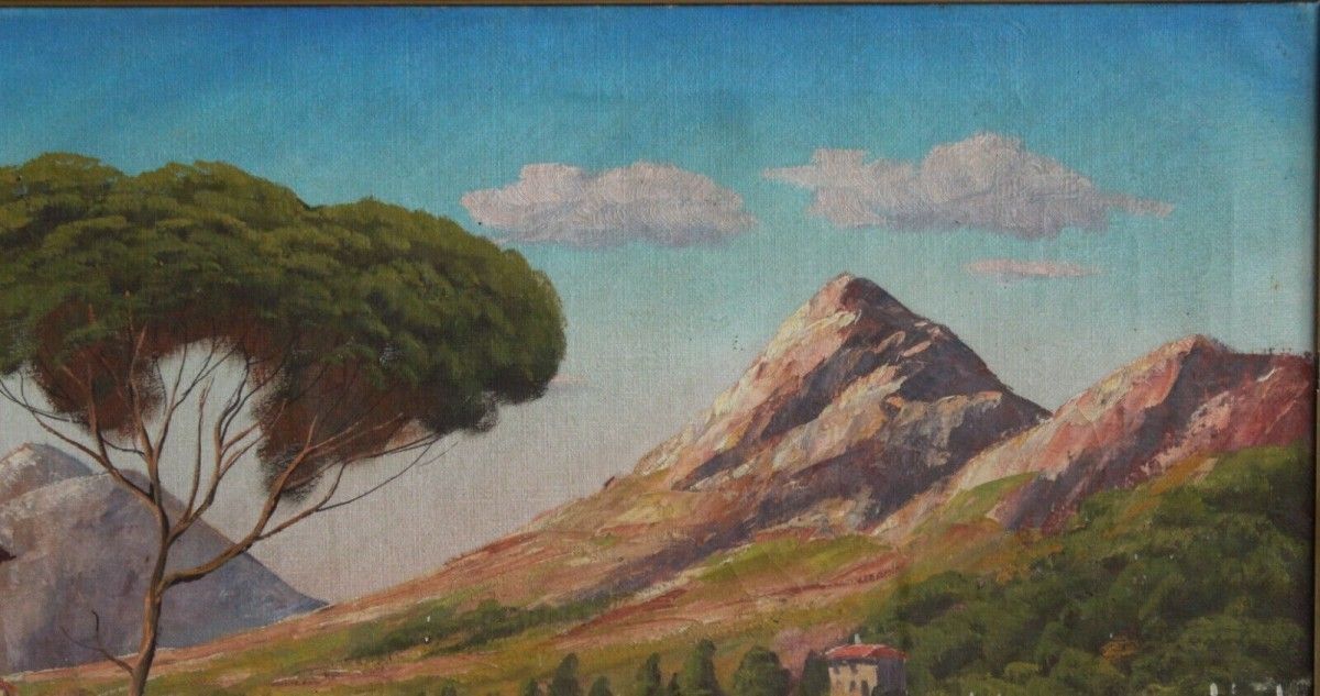 Ölgemälde signiert: "Gabini", südländische Landschaft  2000_0018