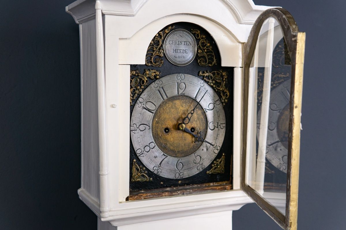 Standuhr Clock Zeit Time Wohnzimmer Uhr Kasten Antik Alt 2308_2401