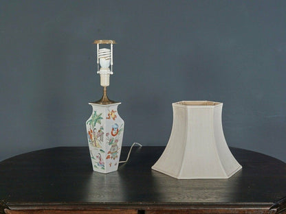 Lampe Asiatika Leuchte Tischlampe Licht Schirm Alt 2103_2203
