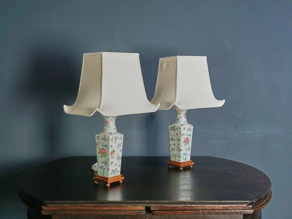 Lampe Asiatika Leuchte Tischlampe Licht Schirm Alt 2103_2206